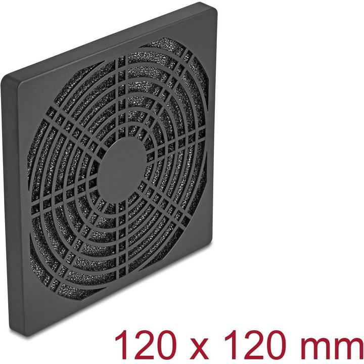Delock Lüftergitter mit Staubfilter 120 x 120 mm schwarz