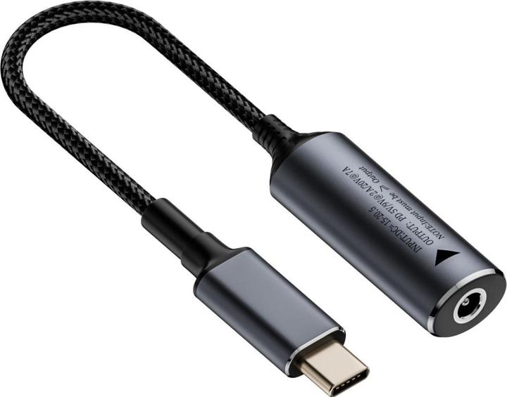 Actual product image PowerGuard DC Barrel Round Plug 5.5 x 2.5mm to USB-C Charge Adapter 140W (140 W)