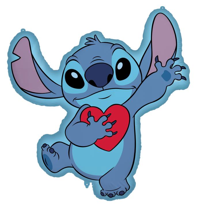 Magni Folienballon Disney Stitch mit Herz blau 75x86cm (1x)