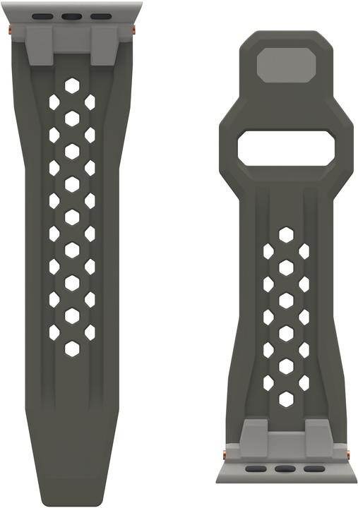 Actual product image UAG Urban Armor Gear Monarch Strap| Apple Watch Ultra/42/44/45/46mm| olive/titanium| (194158117236) (Fluoroelastomer, Rubber, Apple Watch Ultra)