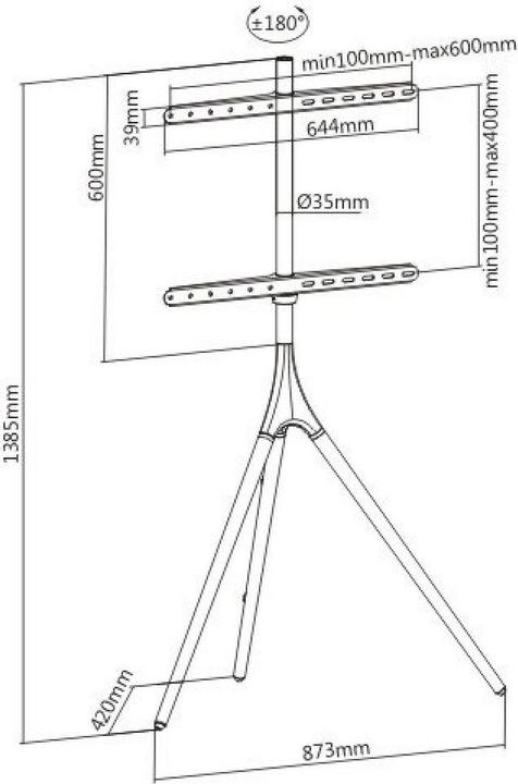 Actual product image Techly TV Stand, Design, LCD/LED TV (65", 32 kg)