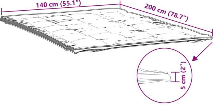 Produktbild vidaXL Matratzenschoner (140 x 200 cm, 140 x 200 x 5 cm)
