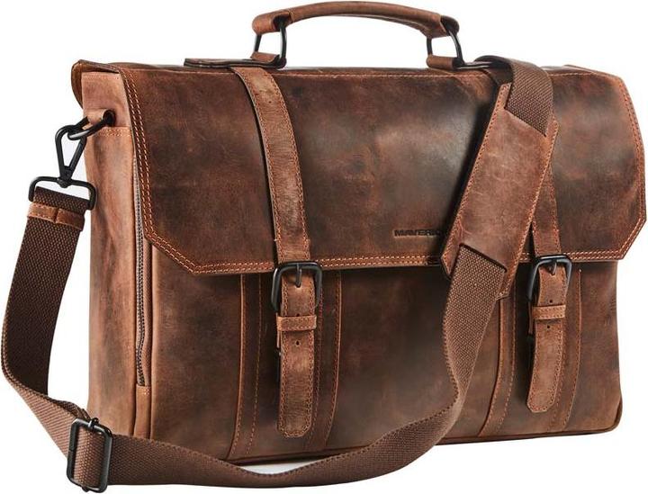 Maverick - The Original - lederen Aktetas - laptoptas - 15,6 pollici - bruin