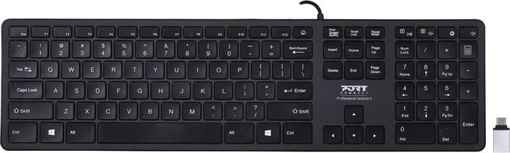 Port Designs Clavier 900754-US Executive US USB QWERTZ Noir (US, Filaire)