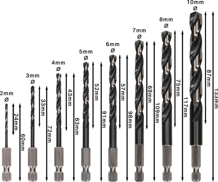 Produktbild Bosch Professional Zubehör PRO Metal HSS-G Impact Spiralbohrer-Set, 8-tlg. (2 mm, 3 mm, 4 mm, 5 mm, 6 mm, 7 mm, 8 mm, 10 mm)