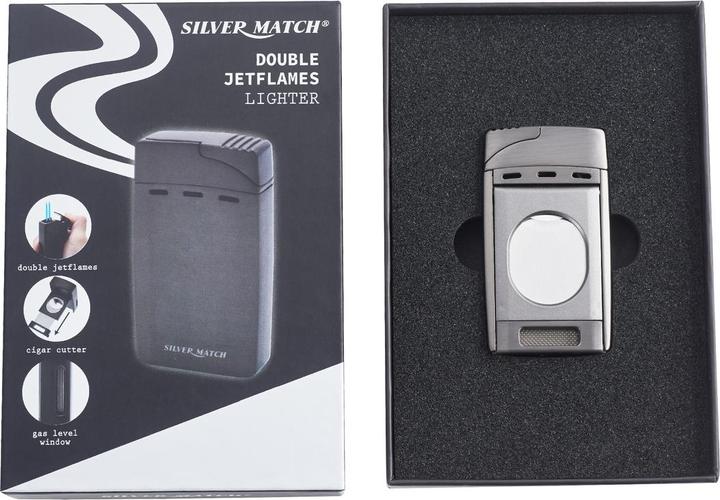Produktbild Silver Match Zigarren Sturmfeuerzeug mit Cutter