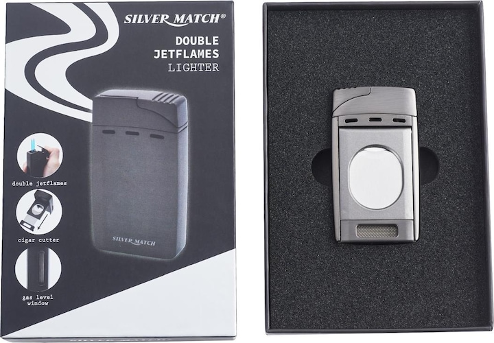 Image du produit Silver Match Briquet tempête pour cigares avec cutter
