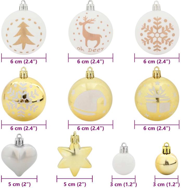 Produktbild vidaXL Weihnachtsornament (40x)