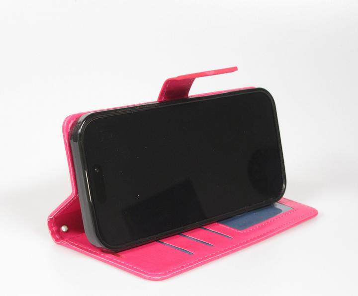 Produktbild PhoneLook Hülle Premium Flip Leder Tasche Dunkelrosa (Apple iPhone 17 Pro)