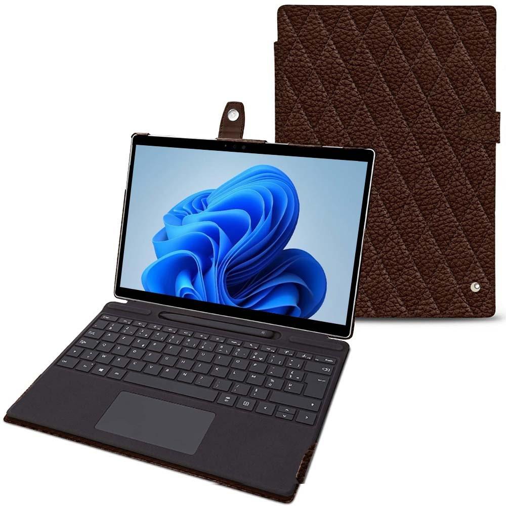 Noreve Lederschutzhülle Microsoft Surface Pro8 (Microsoft Surface Pro 8), Tablet Hülle, Braun