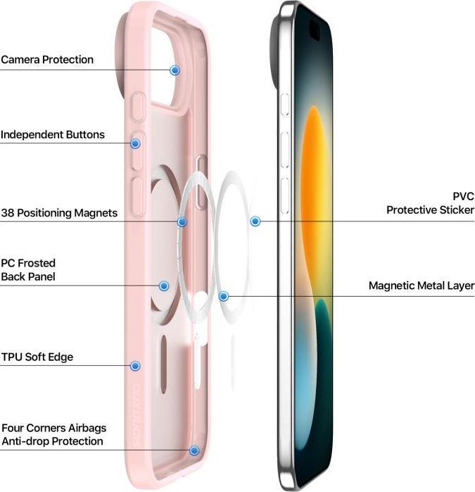 Actual product image DUCIS iPhone 17 Air Case with MagSafe - Pink (Apple iPhone 17 Pro)