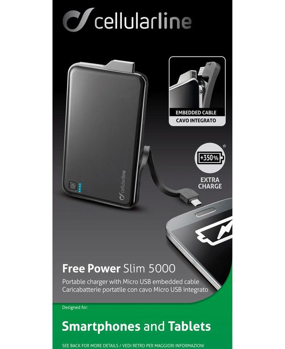 Actual product image Cellularline Free Power Slim (5000 mAh, 10 W, 18.50 Wh)
