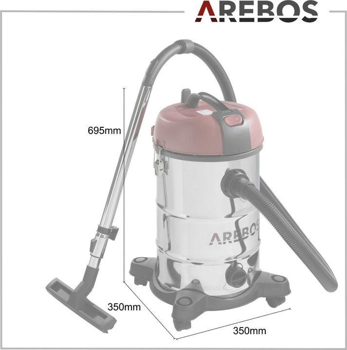 Actual product image Arebos Industrial hoover (Wet dry vacuum cleaner)