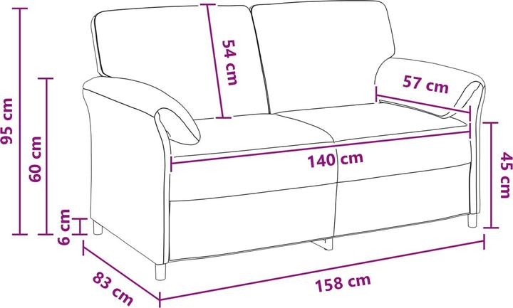 Produktbild vidaXL Modernes Sofa (2-Sitzer)