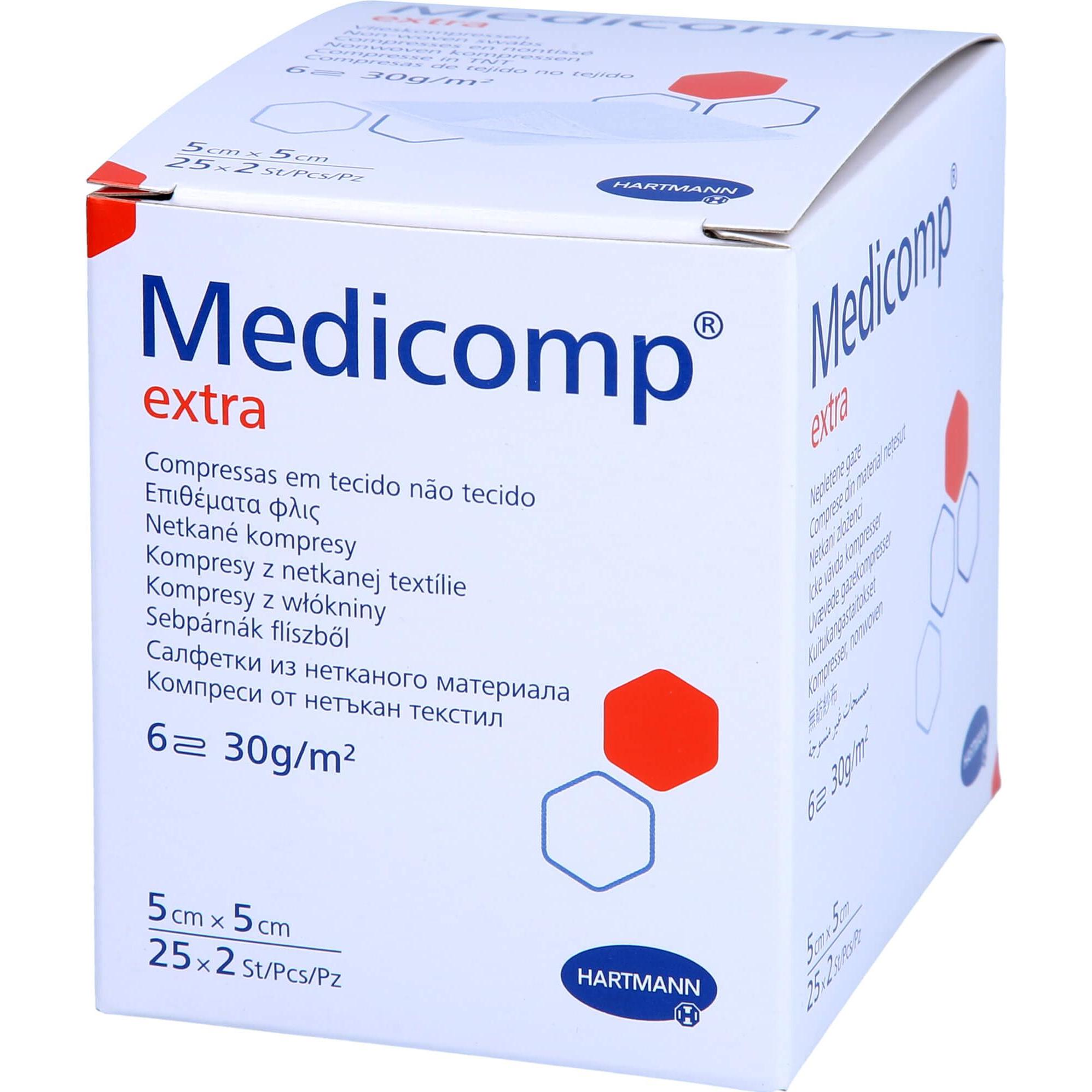 Hartmann, Verbandsmaterial, Medicomp Extra Bl St 5x5, 25X2 St KOM