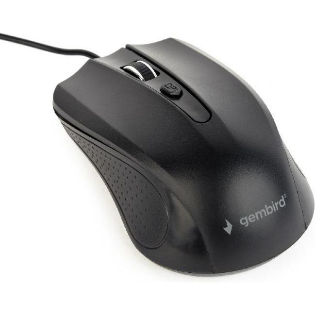 Gembird Computer mouse MUS-4B-01L Wired optical mouse, USB, black, 1.8m cable (Cablato), Mouse, Nero