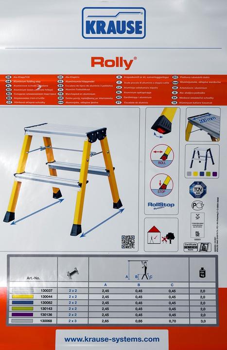 Immagine prodotto Krause Doppio passo pieghevole in alluminio kl (Gradino pieghevole, 75 cm)