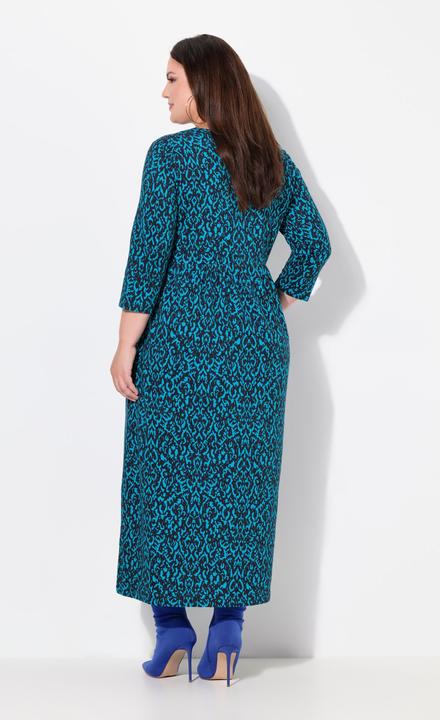 Produktbild Ulla Popken Jerseykleid, A-Linie, V-Ausschnitt, 3/4-Arm, Taschen (62)