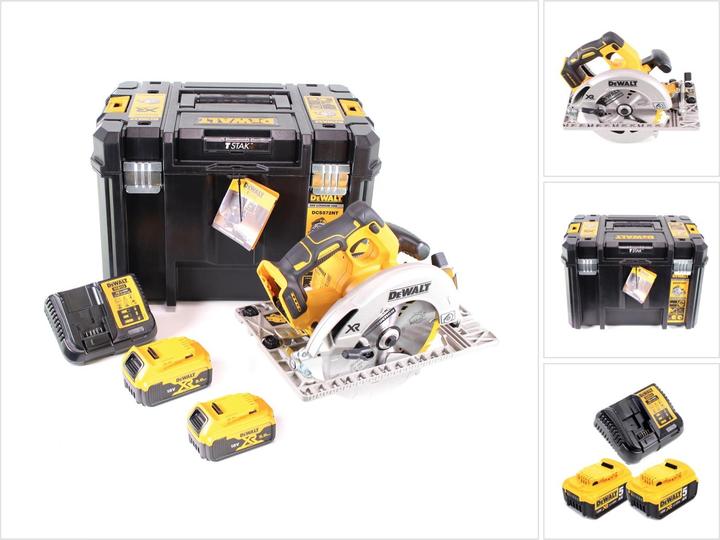 Produktbild DeWalt DCS 572 P2 Akku Handkreissäge 18V 184 x 16 mm + 2x Akku 5,0 Ah + Ladegerät + T-STAK