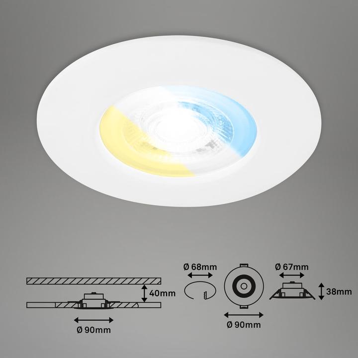 Image du produit Briloner CTS LED encastrés, set de 3, blanc, 3xPlaque LED/4,9W (580 lm)
