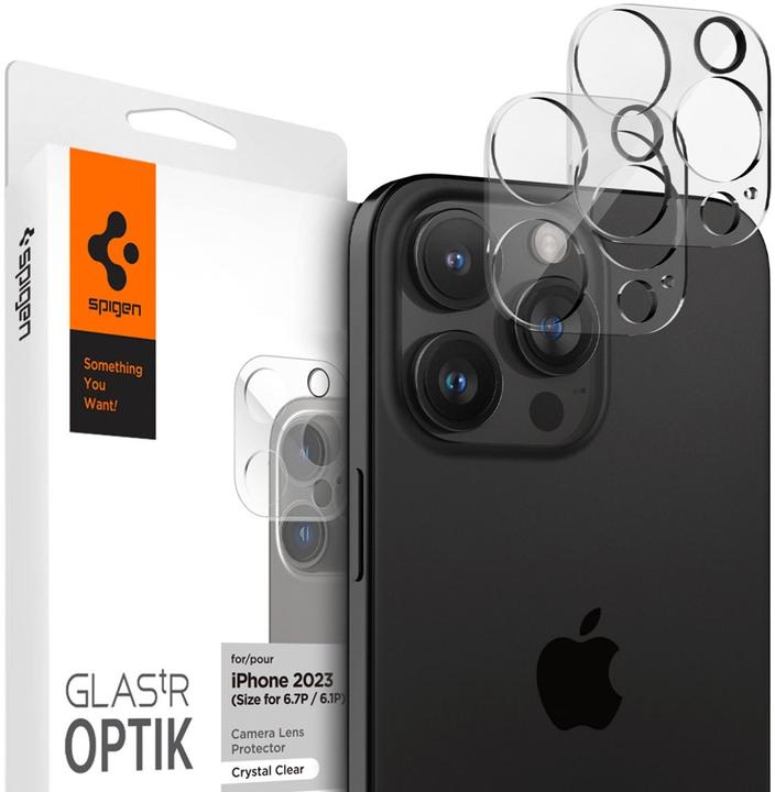 Actual product image Spigen Optik.tR (2 pcs., Apple iPhone 14 Pro, Apple iPhone 14 Pro Max, Apple iPhone 15 Pro, Apple iPhone 15 Pro Max, Apple iPhone 16 Pro, Apple iPhone 16 Pro Max)