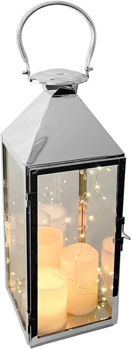 Produktbild Mojawo XXL Windlicht Edelstahl Gartenlaterne 54cm