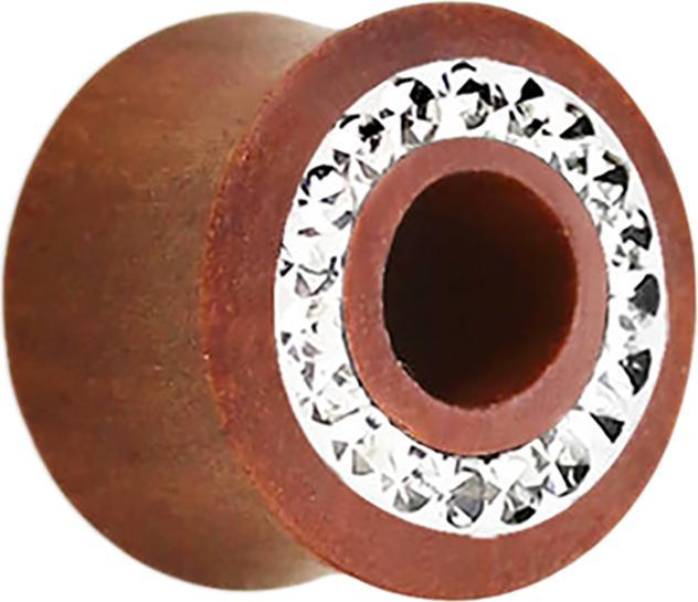 Immagine prodotto Star Piercing Tunnel svasato in legno Sawo con argento cristallino e strato protettivo epossidico (senza ottone, Organico)