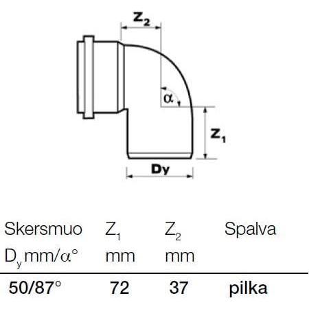 Thumbnail - Wavin, Zubehör Sanitärinstallation, BEND S&W50X88PVC GREY