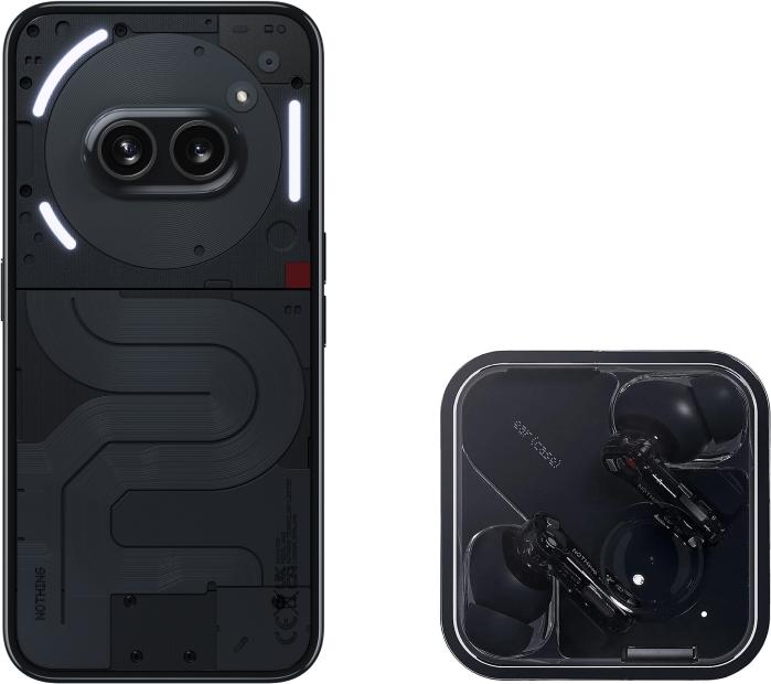 Nothing Phone (2a) + Ear (2) (256 GB, Black, 6.70", Dual SIM, 5G)