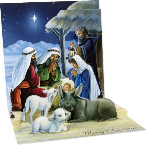 Image du produit Up with paper Weihnachtskarte 3D Pop-Up Card mit Heiliger Nacht Motiv