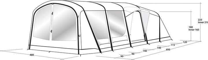 Actual product image Outwell Sundale 7PA (Tunnel tent, 34.40 kg, 6 persons)
