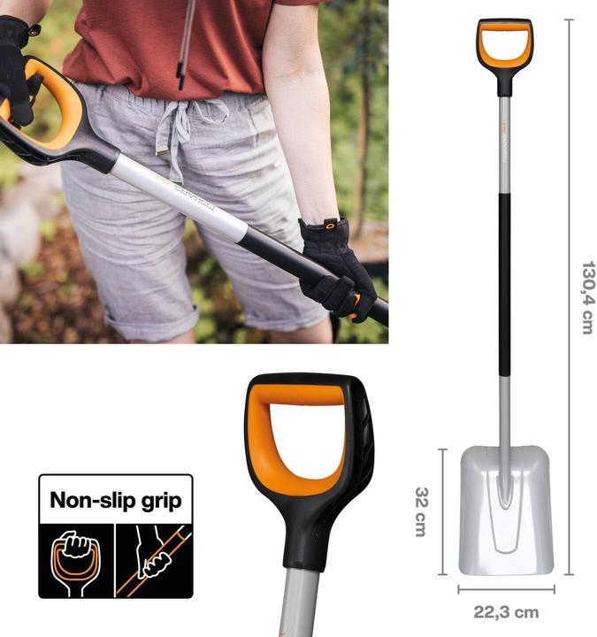 Immagine prodotto Fiskars Pala per sollevare e spostare materiale sfuso e neve, Lunghezza: 130 cm, Borsta rinforzato