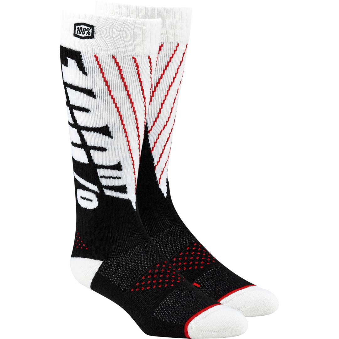100%, Herren, Sportsocken, Socken Torque Comfort Moto (S), Weiss, Schwarz