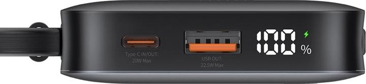 Actual product image Usams Powerbank XR Series CD228 10000mAh 20W + kabel USB-C/Lightning czarny (10000 mAh, 20 W, 37 Wh)