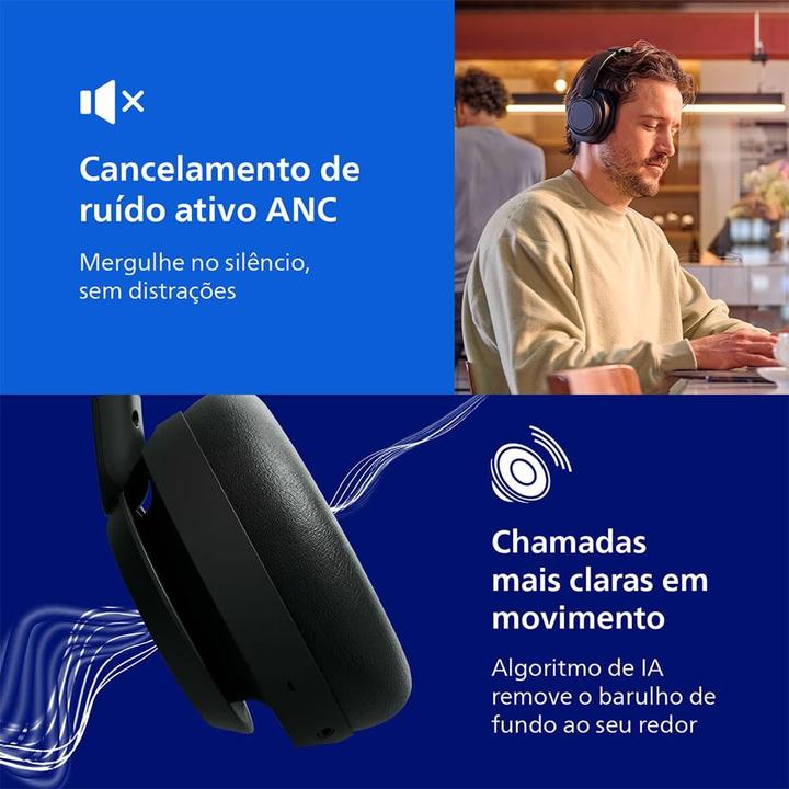 Actual product image Philips TAH6509BK (ANC, 45 h, Cable, Wireless)