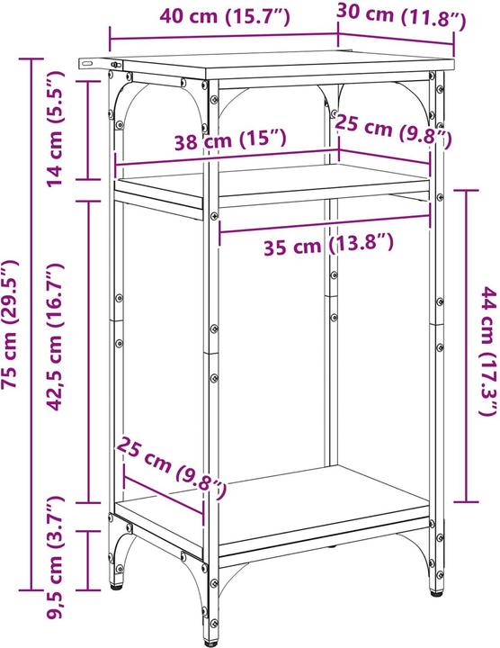 Image du produit vidaXL Beistelltisch (40 x 30 x 75 cm)