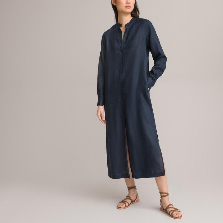 Produktbild La Redoute Collections Langärmeliges Maxikleid aus Leinen (48)