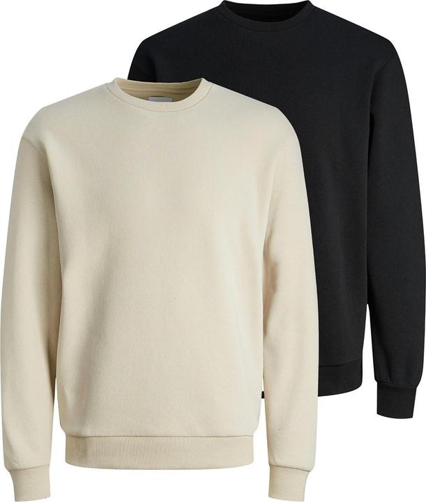 Produktbild Jack & Jones - Bradley - Sweatshirt - 2er Pack (M Schwarz / beige) (M)