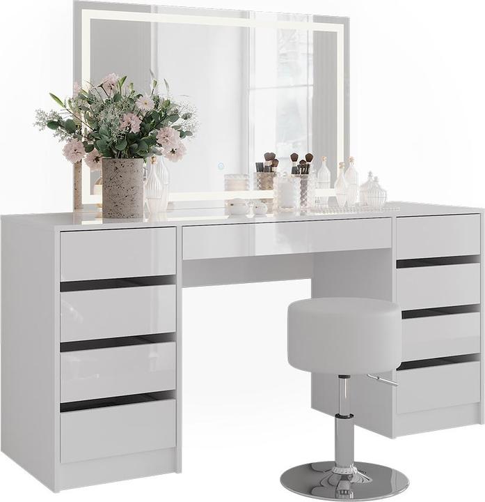 Image du produit Vicco Sherry avec miroir LED et tabouret (158.20 x 50.10 x 76 cm)