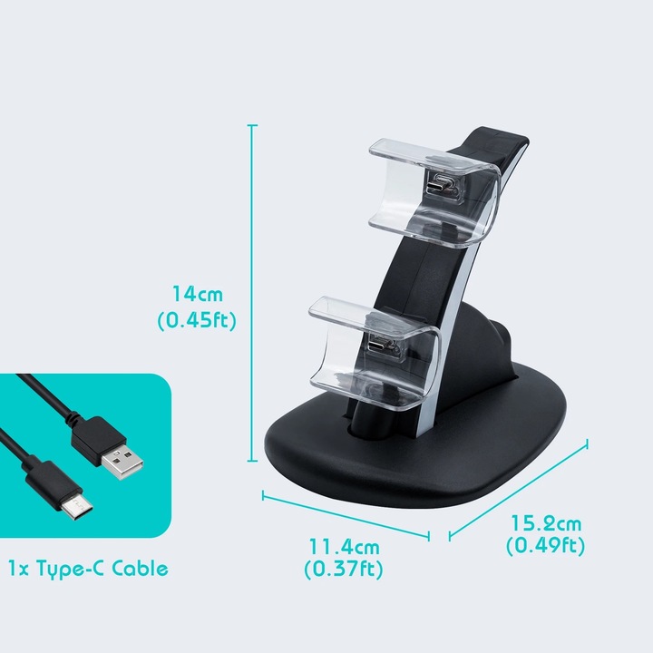 Image du produit PhoneLook Jouez plus longtemps Station de charge stylée pour recharger deux manettes de PlayStation 5 (PS5)