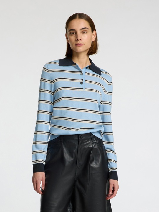 Produktbild Selected Femme 100% Merinowoll Langarm-Poloshirt (XL)