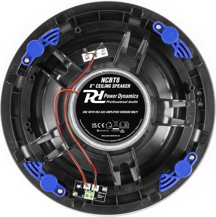 Actual product image Power Dynamics Ceiling Speaker NCBT8 Set of 2, 2x 40W, White (Passive, 1x 80 W)