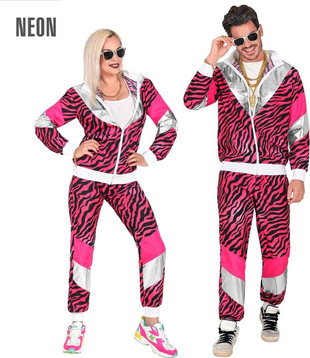 Actual product image Widmann 80s retro tracksuit tiger print (top, trousers) (L)
