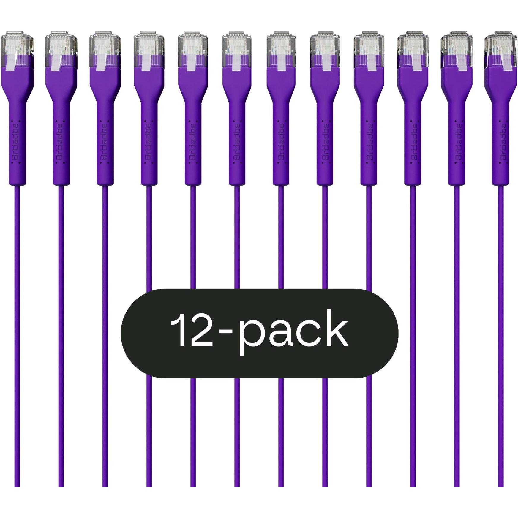 Broadbe Slim Patch Cable 5G Purple 2m 12-pack Cable-Patch-Cat6-PR-2M-Slim-12 (CAT6, 2 m), Cavo di rete