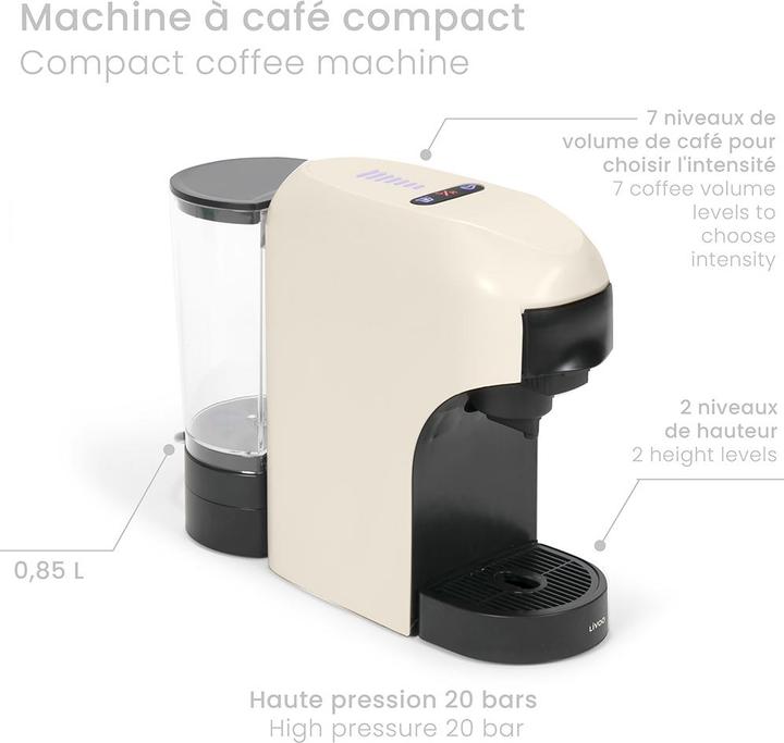 Actual product image Livoo 4-in-1 multi-capsule coffee machine (NESCAFÉ Dolce Gusto, NESPRESSO Vertuo, Senseo)