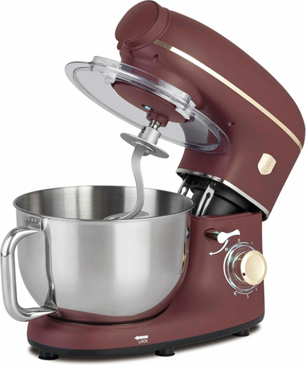 Produktbild BerlingerHaus Küchenmaschine inkl. Flischwolf, Smoothiebehälter & 3 Pasta-Aufsätze, 1500W, bordeaux (1500 W)