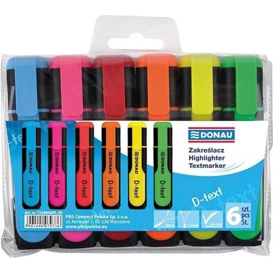 Donau, Evidenziatori, Q-Connect FLUORID HIGHLIGHTER. Q-CONNECT 4 PEZZI. MISCELA, SPESSORE LINEA: 1-5,2 mm, LUNGHEZZA (6 x)