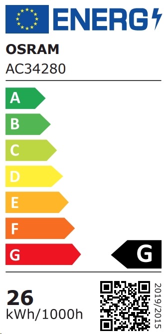 Energie-Label Osram Energiesparlampe (2G11, 24 W, 1620 lm, 1 x, G)