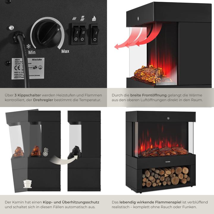Immagine prodotto tectake Caminetto elettrico Leora