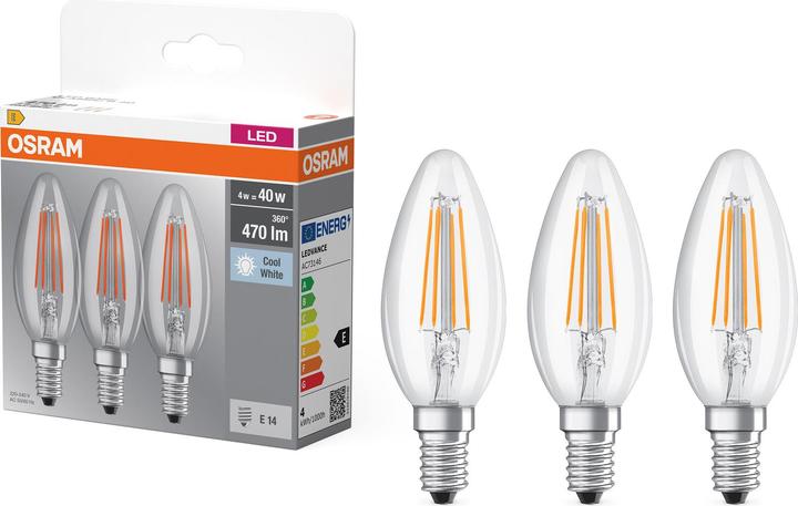 Immagine prodotto Osram Base Classic B (E14, 4 W, 470 lm, 3 x, E)